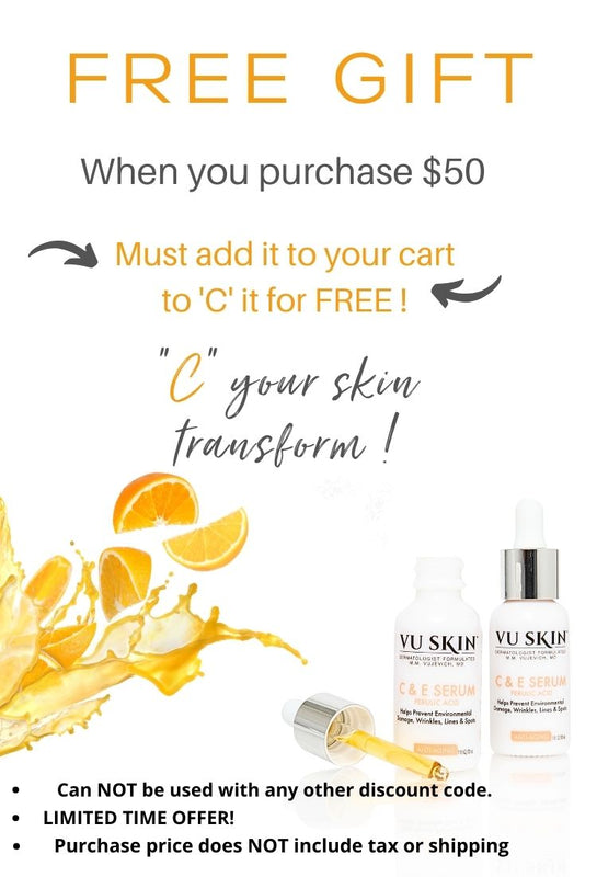 Free C & E Serum with $50 Purchase Banner - Vu Skin System